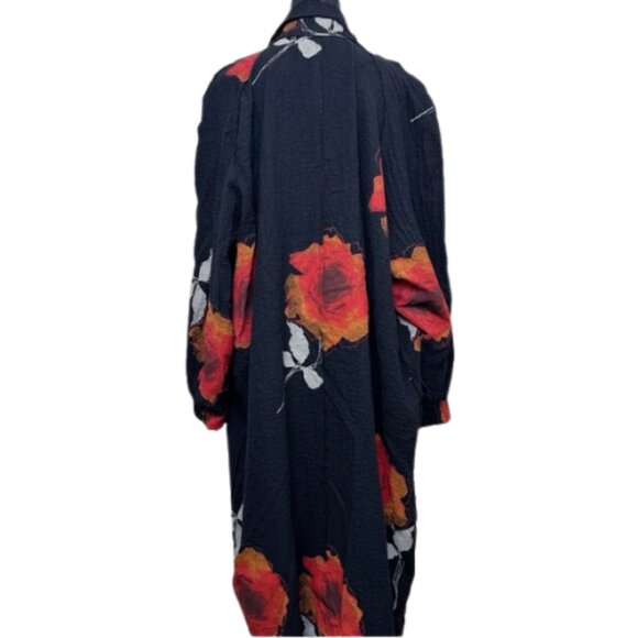 BREAD & BUTTER Womens Small Gauze Floral Oversized Lagenlook Artsy Jacket - Picture 3 of 14